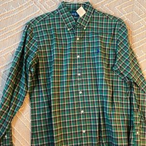 NWT polo plaid button down